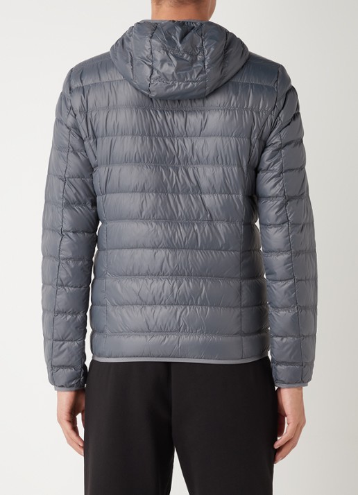 Armani Gewatteerd trainingsjack met donsvulling en logo - achterkant 3 donkergrijs