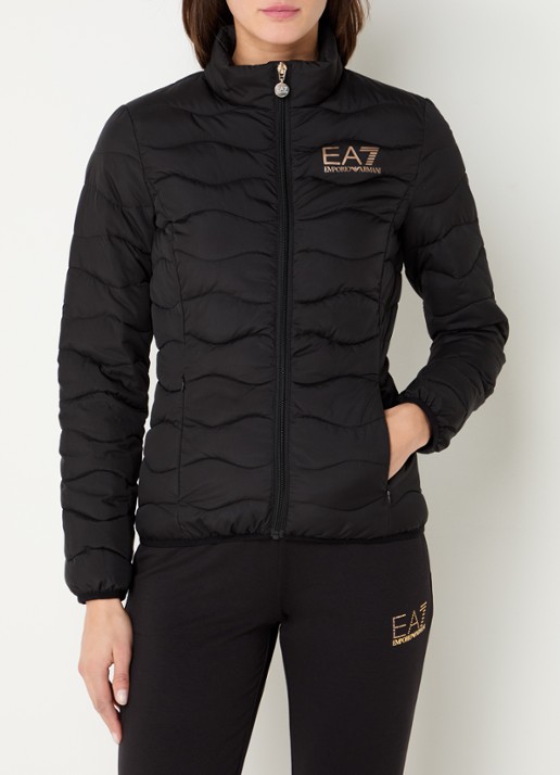 Armani Gewatteerde jas met quilt patroon en ritszakken