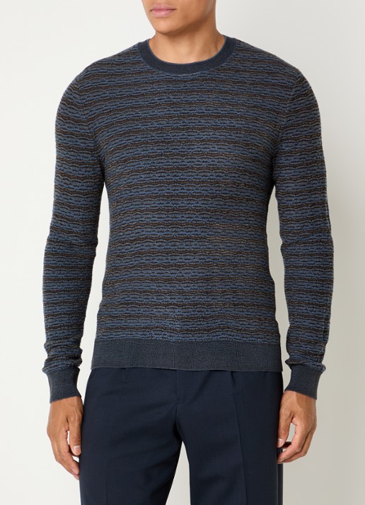Armani Grofgebreide pullover in scheerwolblend