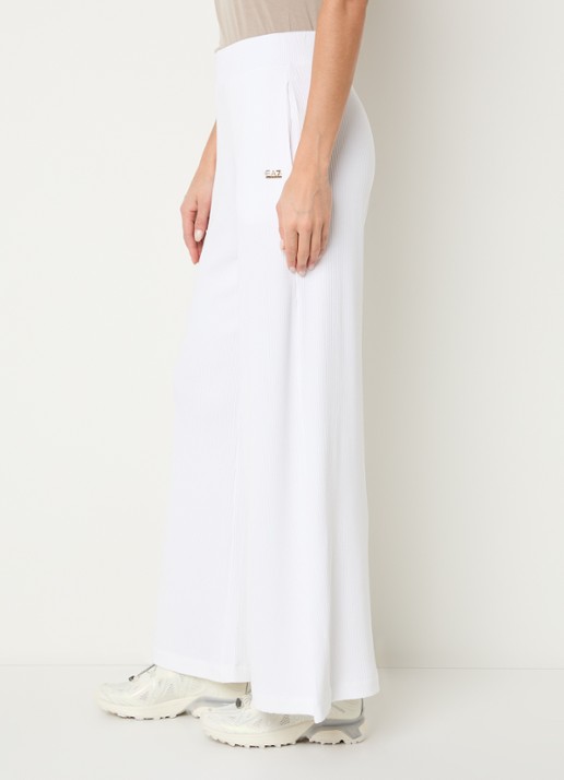 Armani High waist flared fit broek - detail 5 wit