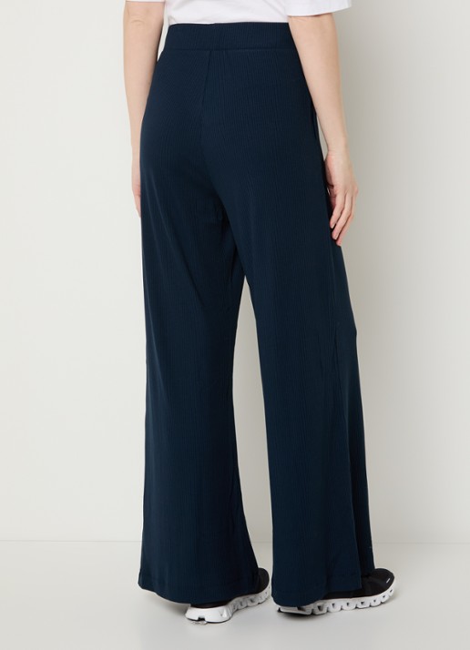 Armani High waist flared fit broek - achterkant 3 donkerblauw