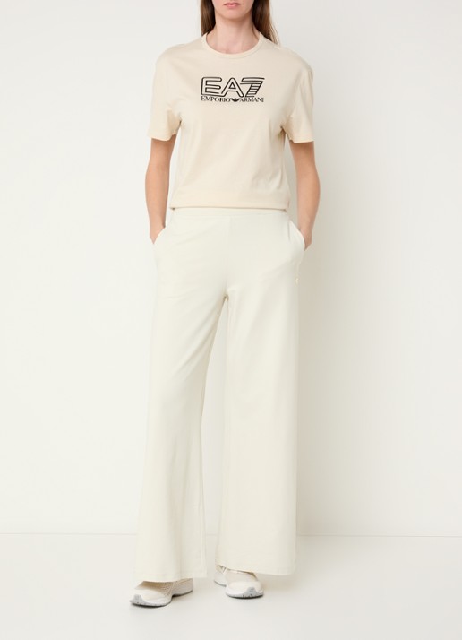 Armani High waist flared fit joggingbroek met steekzakken - voorkant 4 grijs