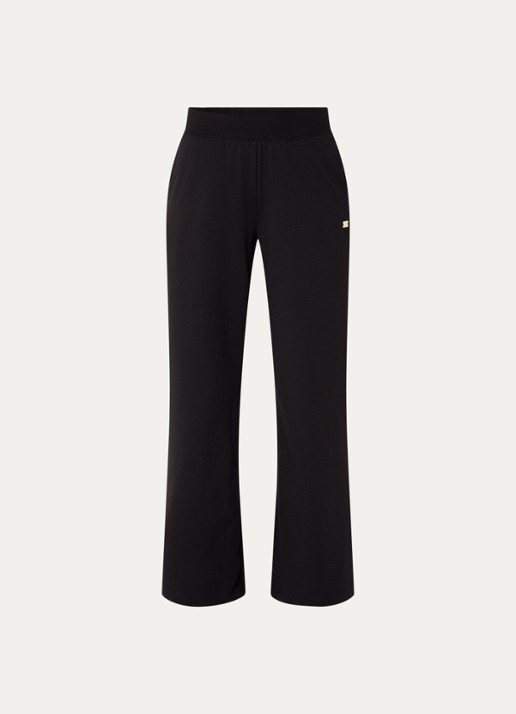 Armani High waist flared fit joggingbroek met steekzakken - voorkant 3 zwart