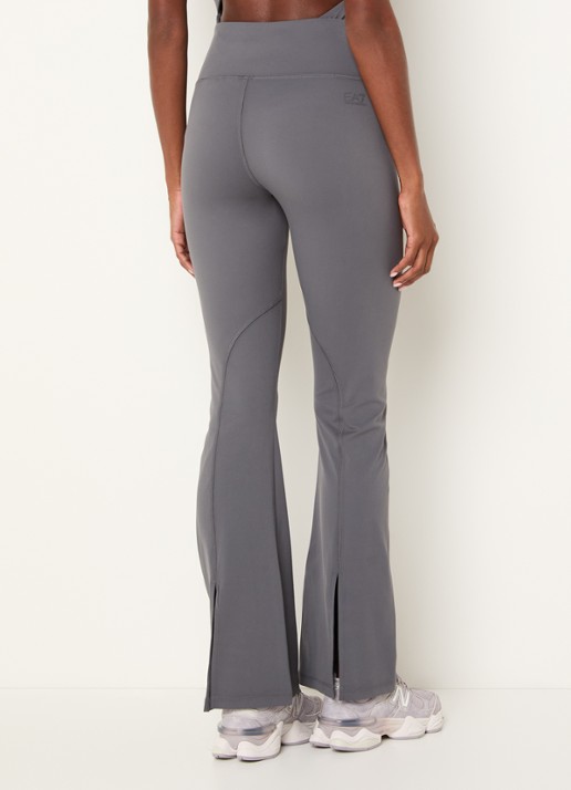 Armani High waist flared fit trainingsbroek - achterkant 3 lichtgrijs