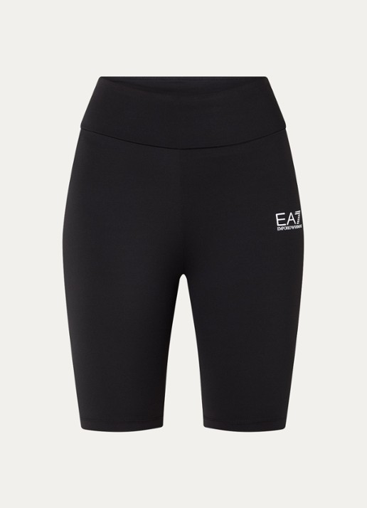 Armani High waist skinny fit compressie fietsbroek  - voorkant zwart