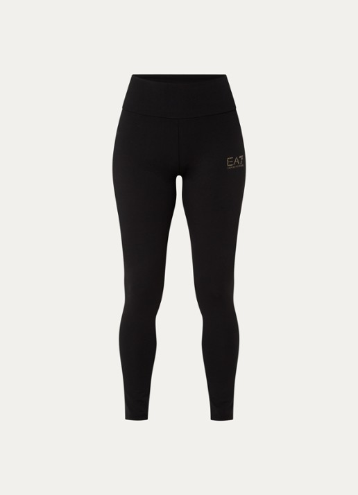 Armani High waist skinny fit trainingslegging met logo - voorkant zwart