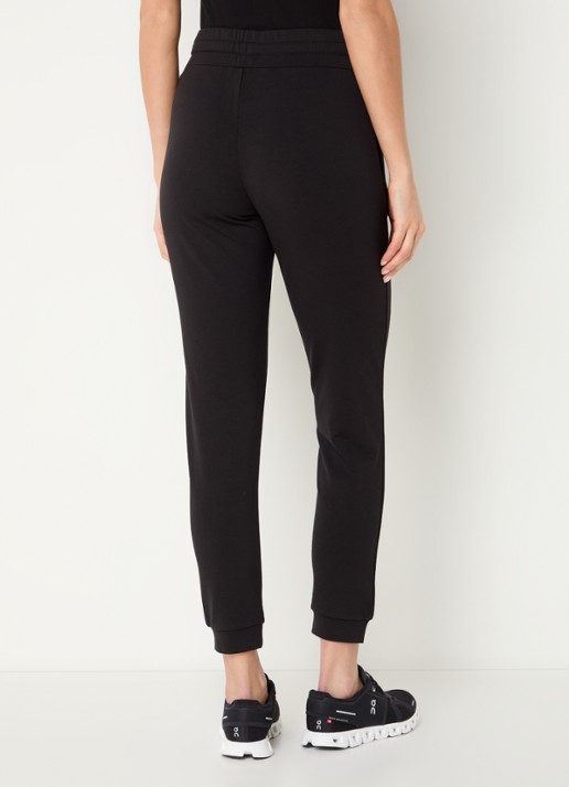 Armani High waist tapered fit joggingbroek met logo en strass - achterkant zwart