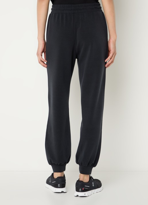 Armani High waist tapered fit joggingbroek met logo - achterkant 4 zwart