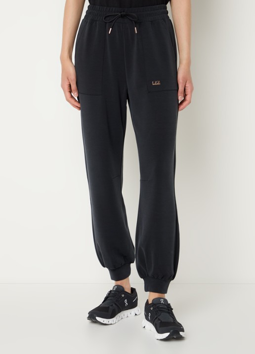 Armani High waist tapered fit joggingbroek met logo