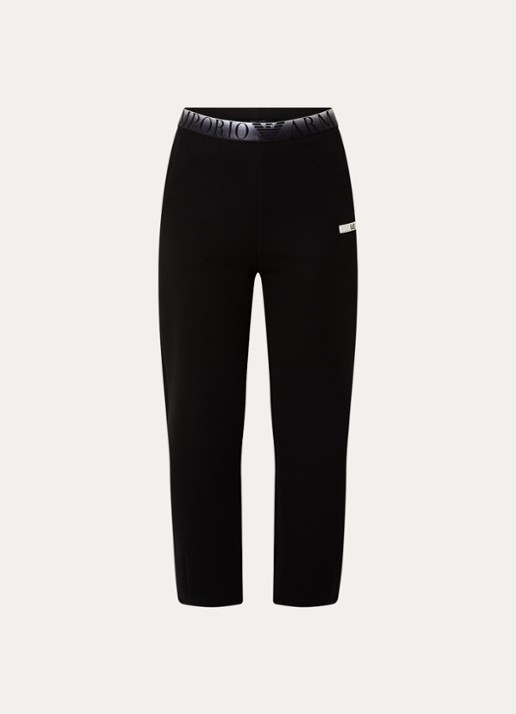 Armani High waist tapered fit joggingbroek met steekzakken - voorkant 3 zwart