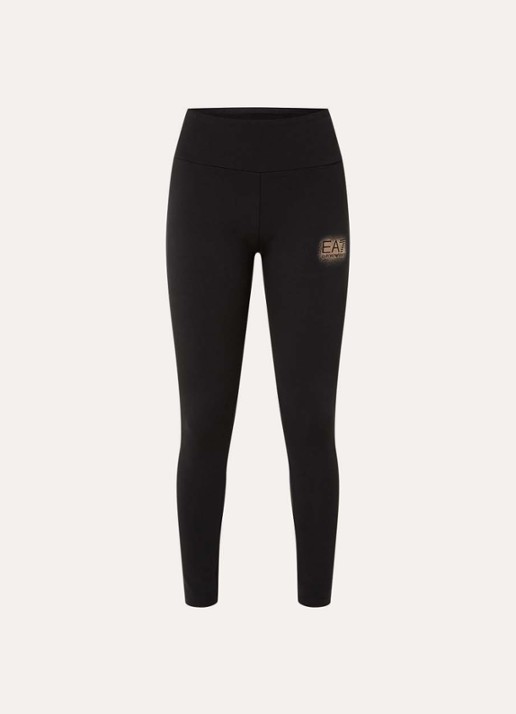 Armani High waist trainingslegging met logo - voorkant 2 zwart
