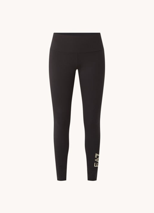 Armani High waist trainingslegging met metallic logo - voorkant 4 zwart