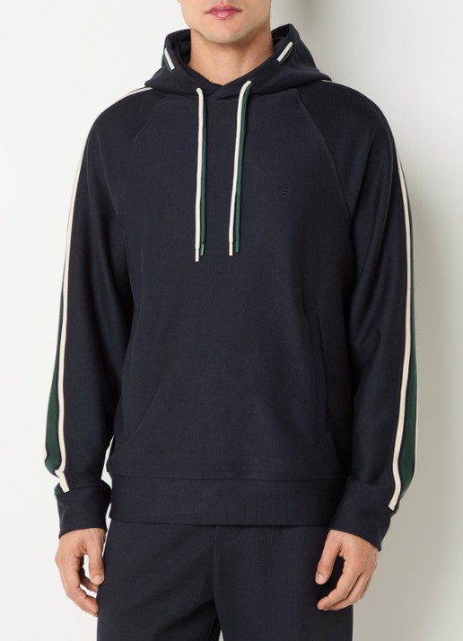 Armani Hoodie met capuchon met steekzakken - detail 4 donkerblauw
