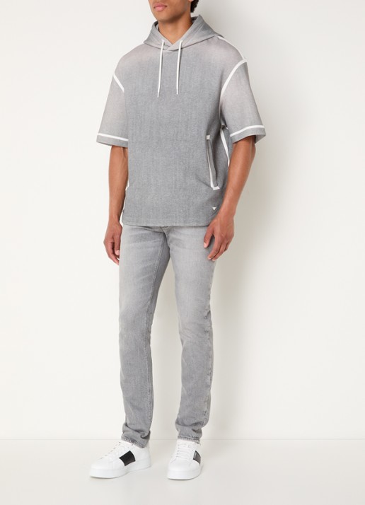 Armani Hoodie met gemêleerd dessin - voorkant 5 grijs