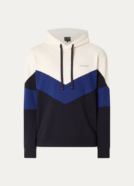 Armani Hoodie met logo - voorkant gebroken wit