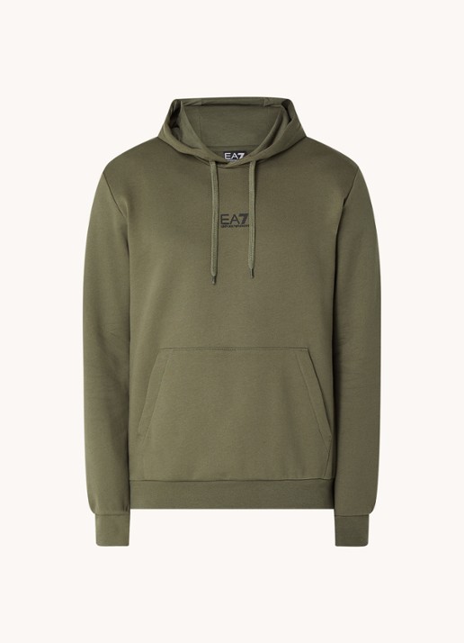 Armani Hoodie met logo - voorkant 4 legergroen