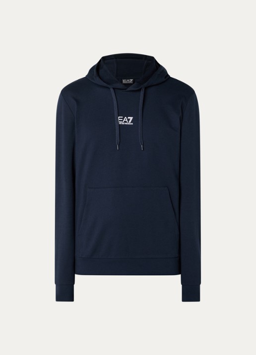 Armani Hoodie met logo - voorkant donkerblauw