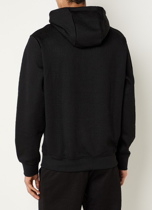 Armani Hoodie met logoborduring - achterkant 3 zwart