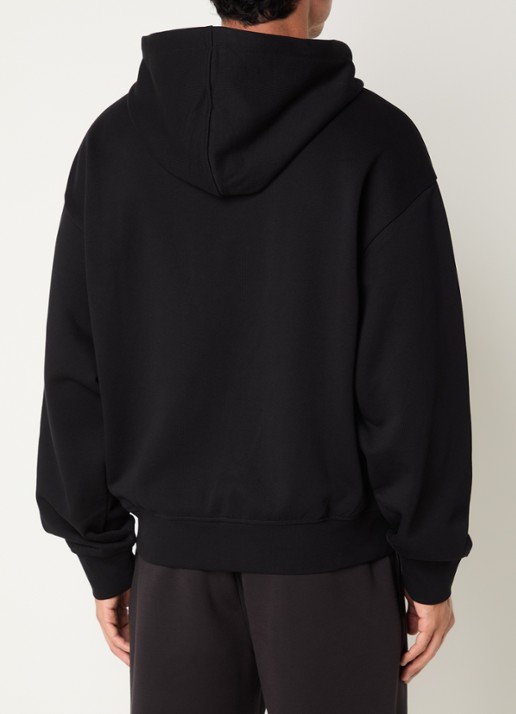 Armani hoodie met logoborduring - achterkant 3 zwart