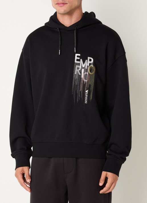 Armani hoodie met logoborduring