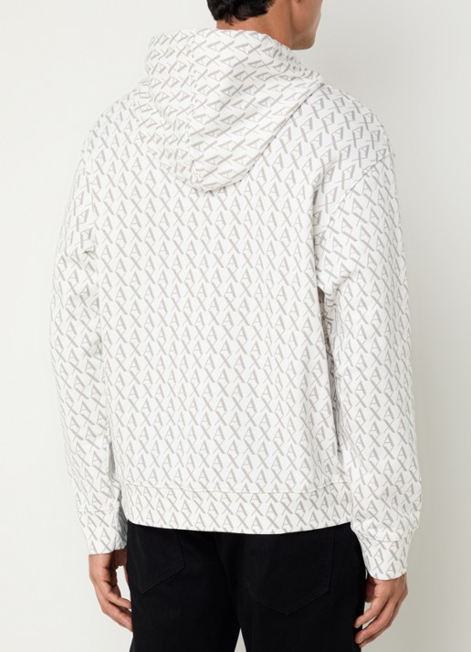 Armani Hoodie met logoprint - achterkant gebroken wit