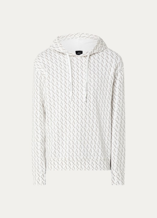 Armani Hoodie met logoprint - voorkant 4 gebroken wit