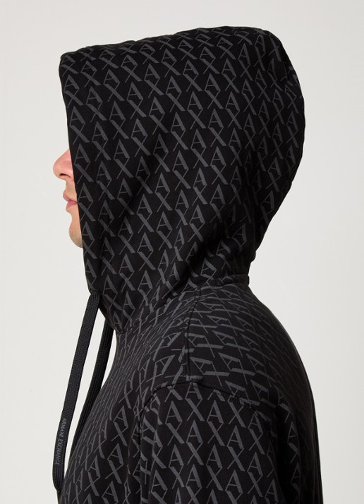 Armani Hoodie met logoprint - detail 5 zwart