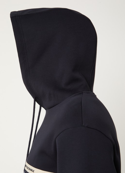 Armani Hoodie met logoprint - detail 2 donkerblauw
