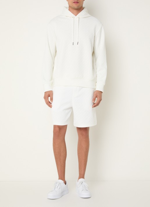 Armani Hoodie met logoprint - voorkant 2 wit