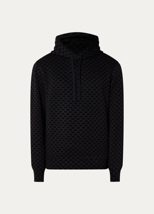 Armani Hoodie met logoprint - voorkant zwart