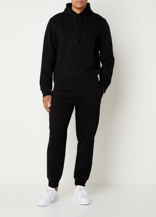 Armani Hoodie met logoprint - voorkant 2 zwart