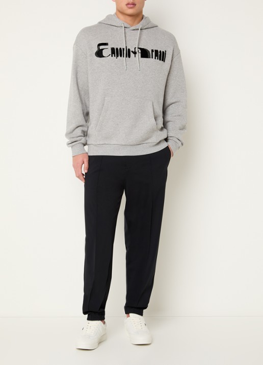 Armani Hoodie met logoprint - voorkant 5 grijsmele