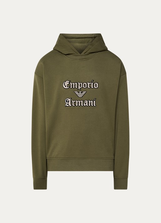 Armani Hoodie met logoprint - voorkant 4 groen