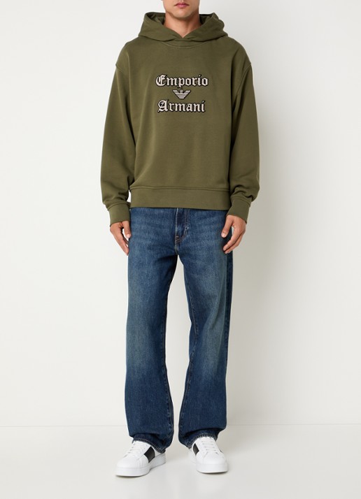 Armani Hoodie met logoprint - voorkant 5 groen