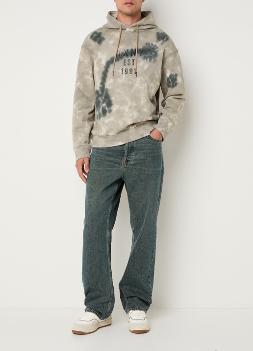 Armani Hoodie met print - voorkant 3 grijs
