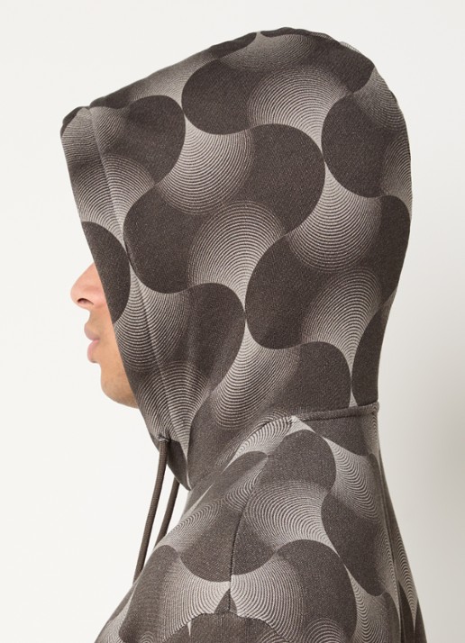Armani Hoodie met print - detail 4 antraciet