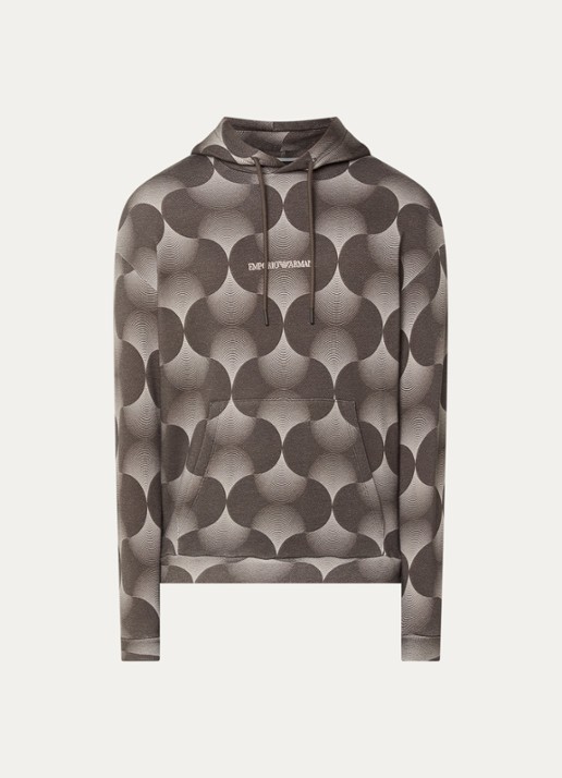 Armani Hoodie met print - voorkant antraciet