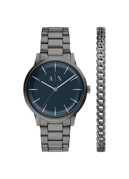 Armani Horloge en armband set van 2 AX7183SET - voorkant 6 donkergrijs