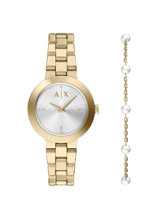 Armani Horloge en armband set van 2 AX7185SET - voorkant 6 goud