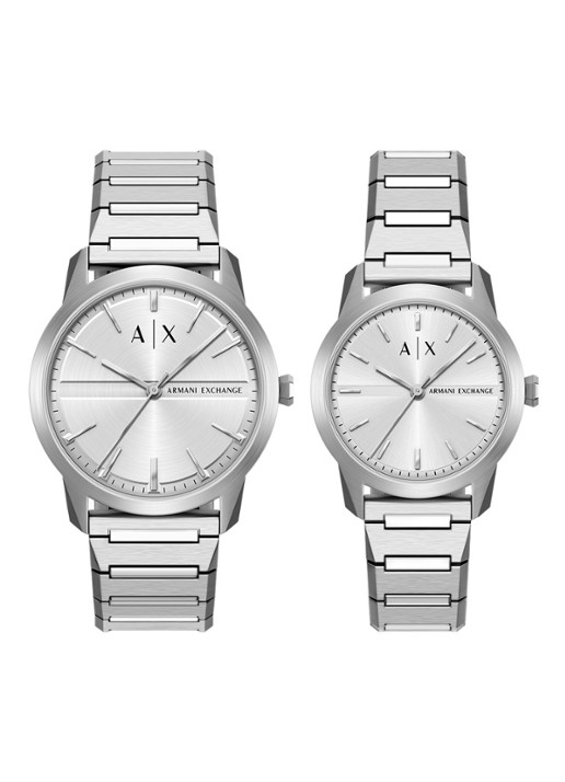 Armani Horloge set van 2 AX7180SET  - voorkant 6 zilver