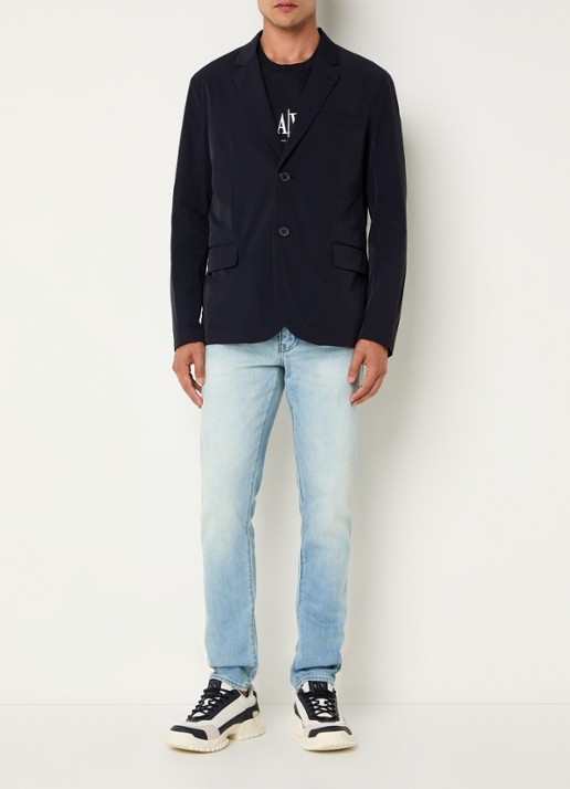 Armani Jack met capuchon en klepzakken - voorkant 3 donkerblauw