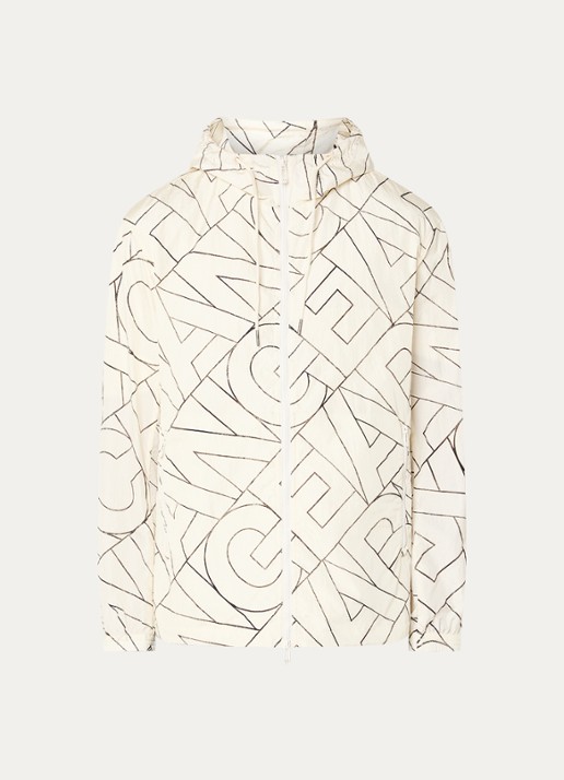 Armani Jack met capuchon en logoprint - voorkant 2 creme