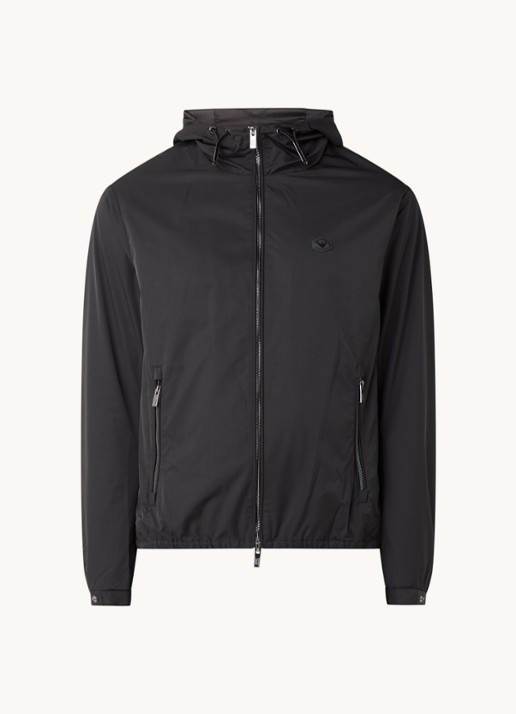 Armani Jack met capuchon en ritszakken - voorkant 2 zwart