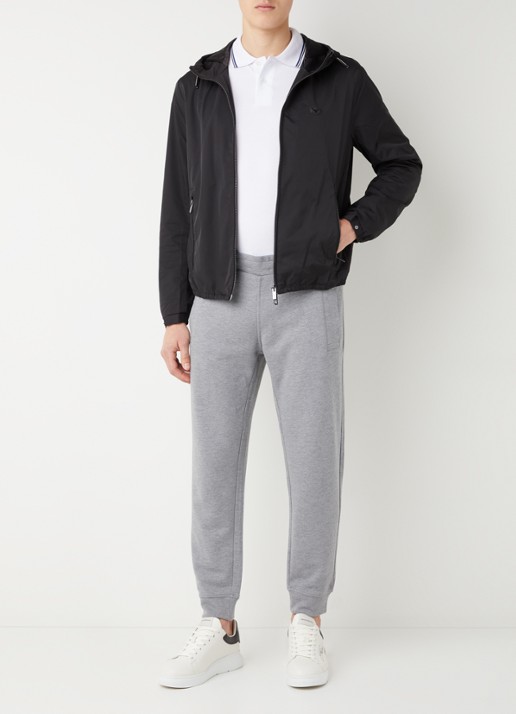 Armani Jack met capuchon en ritszakken - voorkant 3 zwart