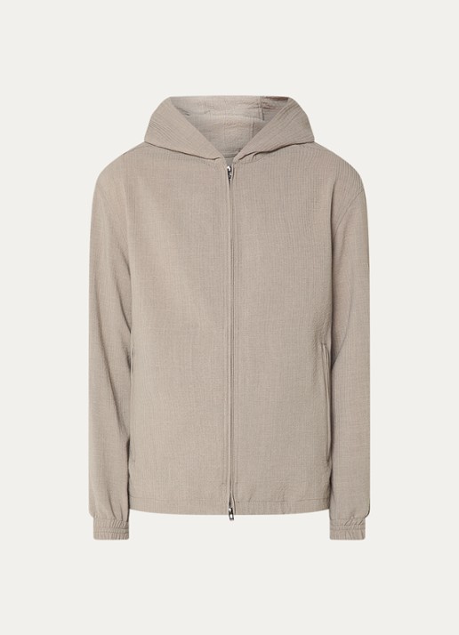 Armani Jack met capuchon en ritszakken - voorkant 2 beige