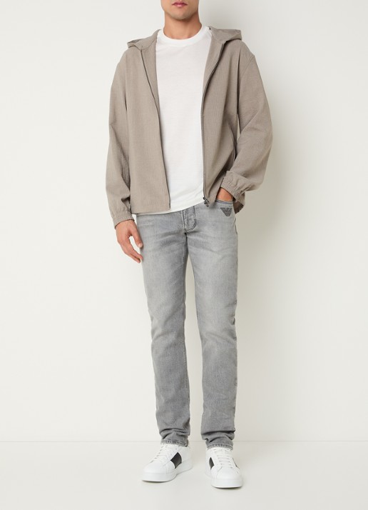 Armani Jack met capuchon en ritszakken - voorkant 3 beige