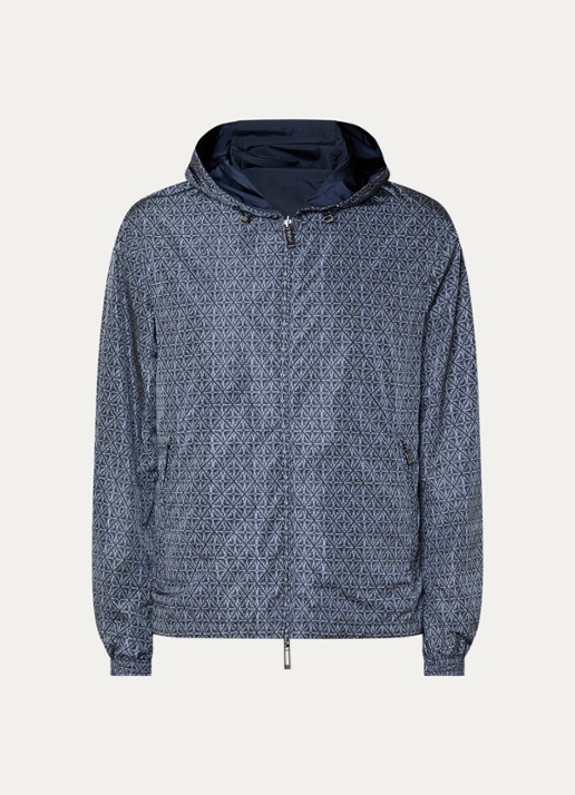 Armani Jack met grafische print - voorkant 3 donkerblauw