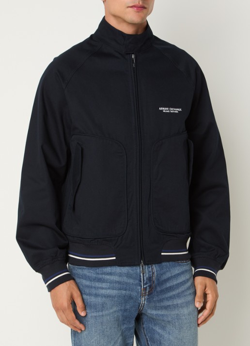 Armani Jack met klepzakken - detail 2 donkerblauw
