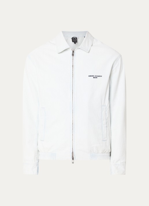 Armani Jack met logo en streepprint - voorkant lichtblauw