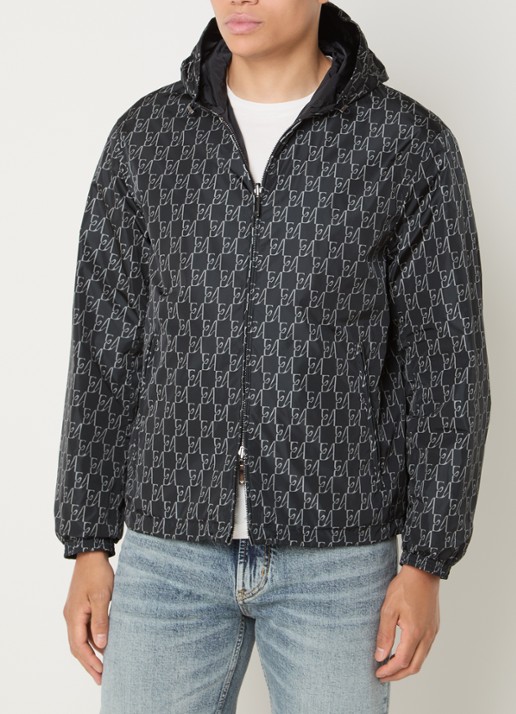 Armani Jack met logoprint en capuchon